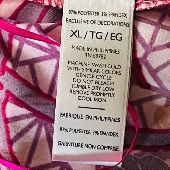 Natori Satin Pants Size XL Cropped Wide Leg Elastic Waist Pull On Floral Pants - Picture 5 of 10